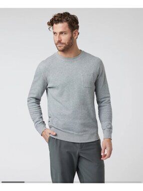Vuori Jeffreys Pullover, Heather Gray Size XL Cotton Blend